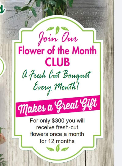 Flowers for a Year!! The Perfect Gift - Each month you can get a bouquet of flowers. Delivered in Monroe County ONLY