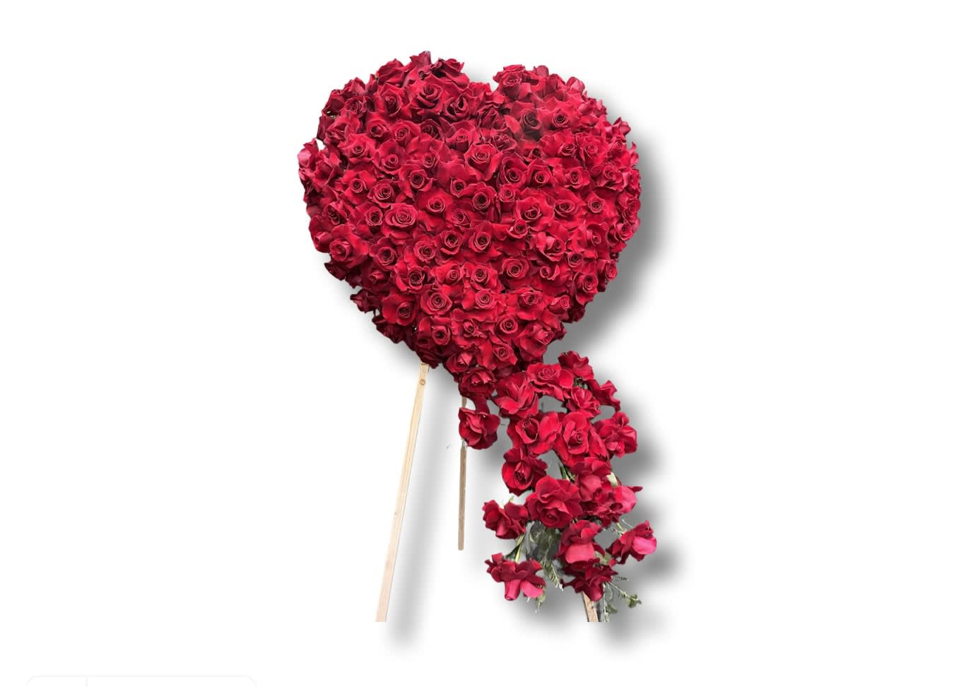 Red Heart Sympathy  - This arrangement is all red roses with a shaped heart and showing great sympathy to someone with the loss of a loved one. 