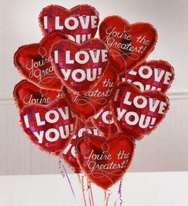 One Dozen Romance Mylars One Dozen Romance Mylars - Give your special love a lift with this assortment of 12 helium-filled mylar balloons. Item # 2032