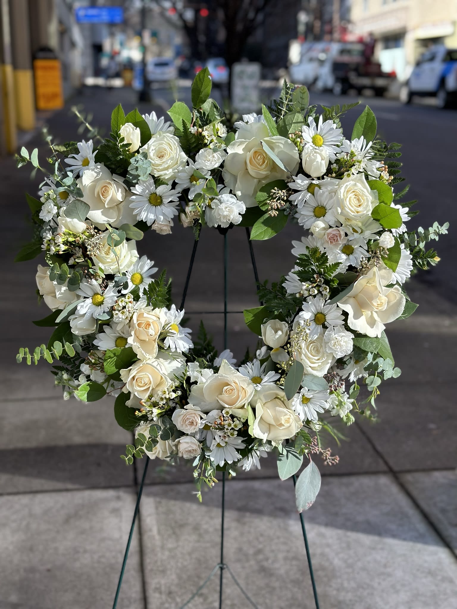 Heart shaped sympathy wreath in Portland, OR