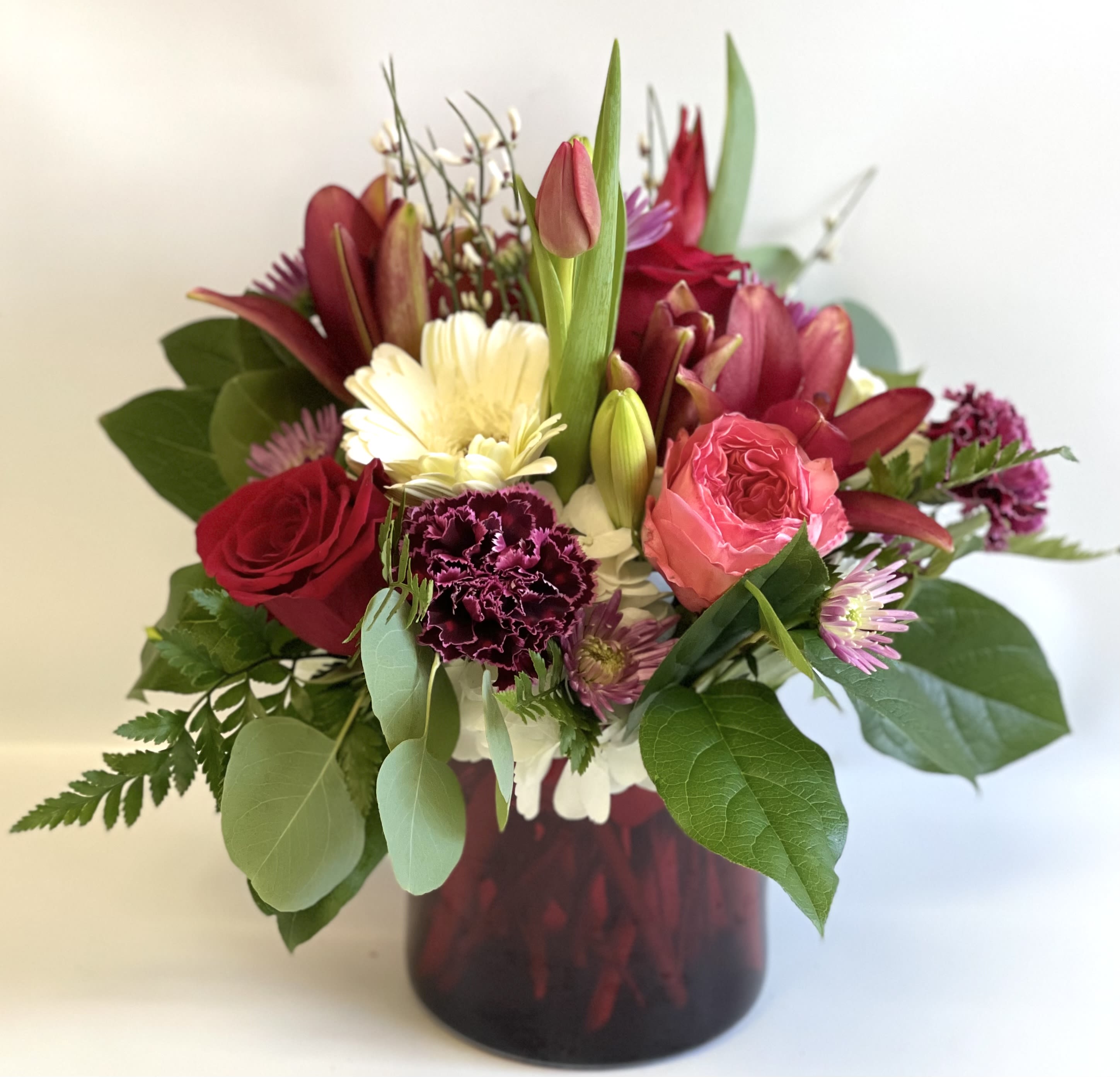 Secret Admirer by Barb’s Flowers - Let someone know you want them to have a Happy Valentine’s Day! This bouquet has so much including Garden Roses. 