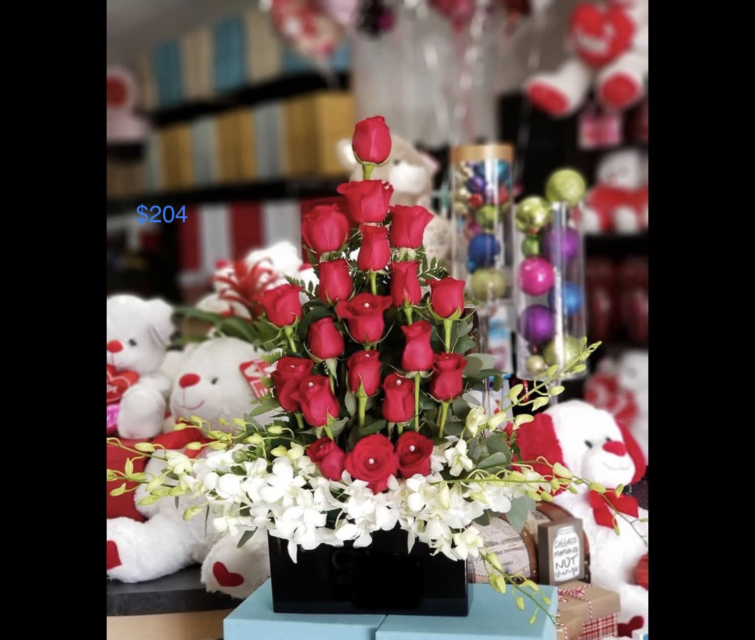 Roses and Orchids - Red Roses and orchid 