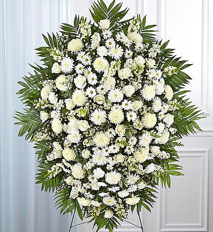 White standing White standing - White sympathy flowers