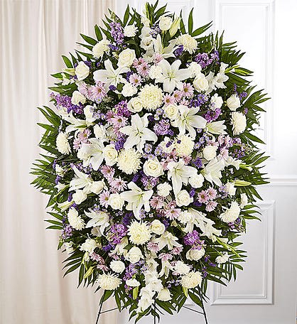 Sympathy Lavender standing spray Sympathy Lavender standing spray - Lavender and white flowers