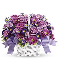 Sympathy with basket Sympathy with basket - Lavender flowers basket