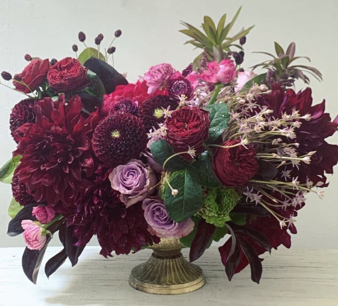 Burgundy Chic - A rich, deep and mysterious collection of exotic flowers.