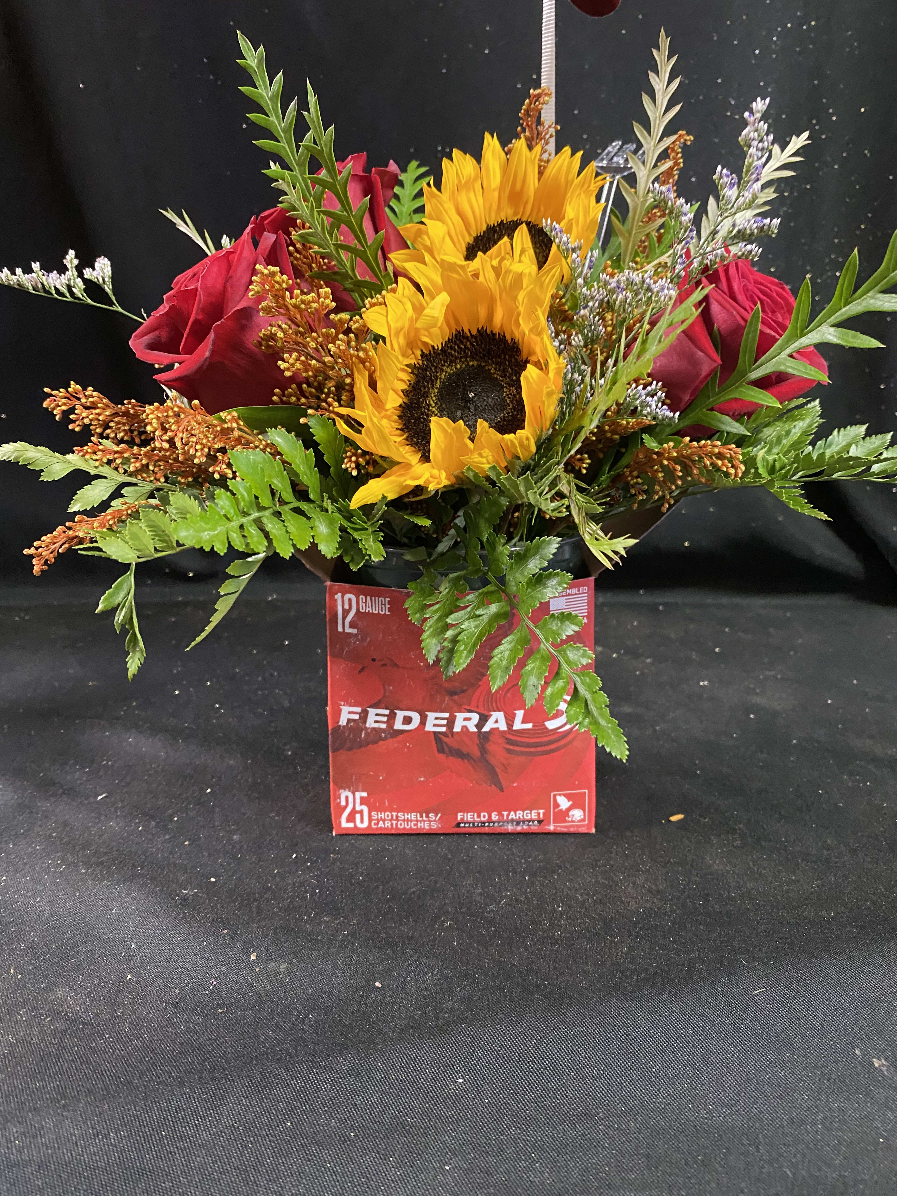 Flowers for guys - shotgun shell box