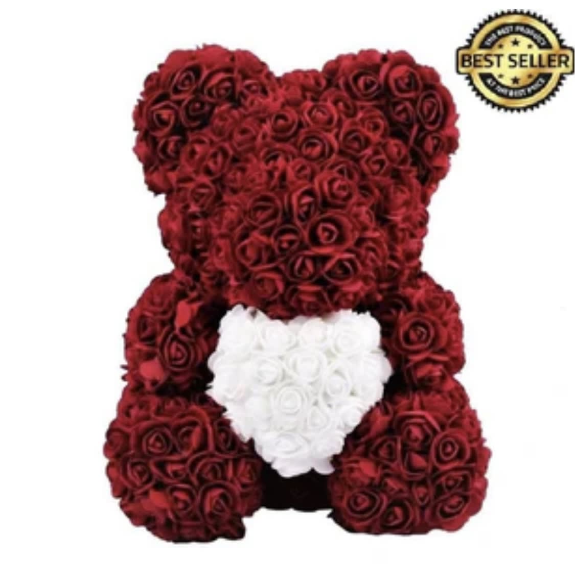 Rose Bears - Gorgeous teddy bear handmade of roses that last forever. 15x12