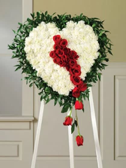 White Heart with red roses - White Heart with red roses 