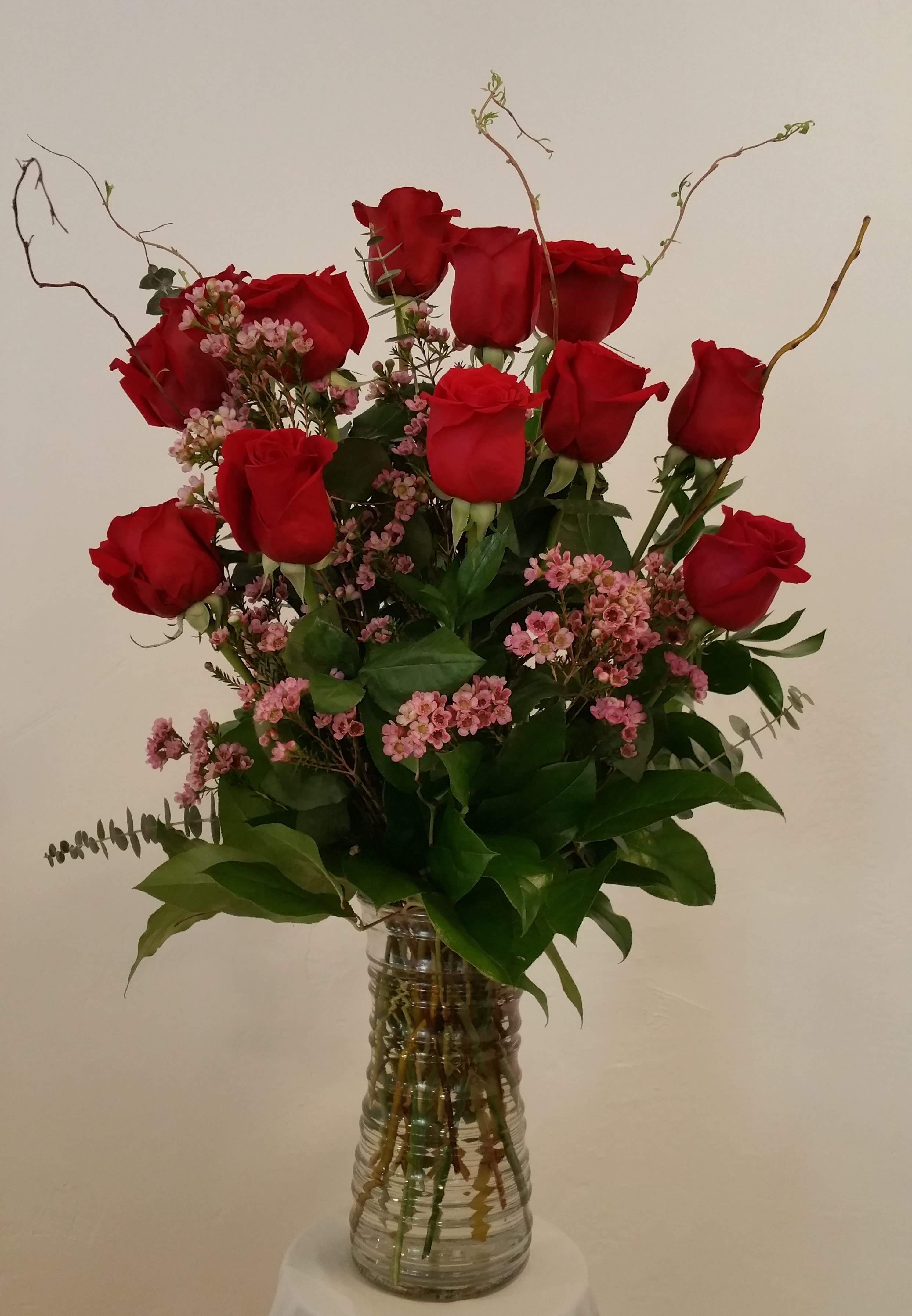 Love You Lots! Love You Lots! - Composed of Roses, Curly Willow, Variety of Greens.