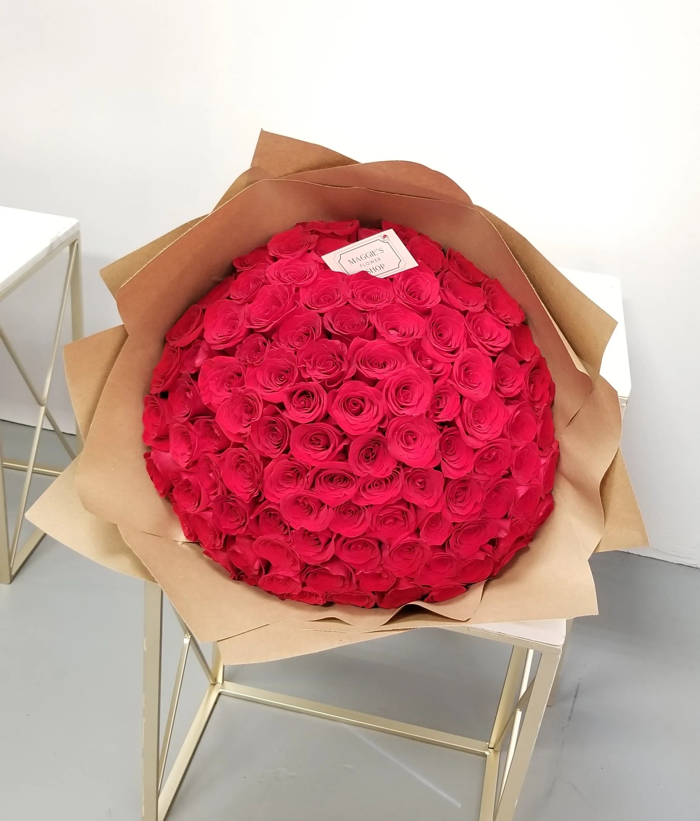 100 Red Rose Bouquet in Maywood, CA | Maggie's Flower Shop