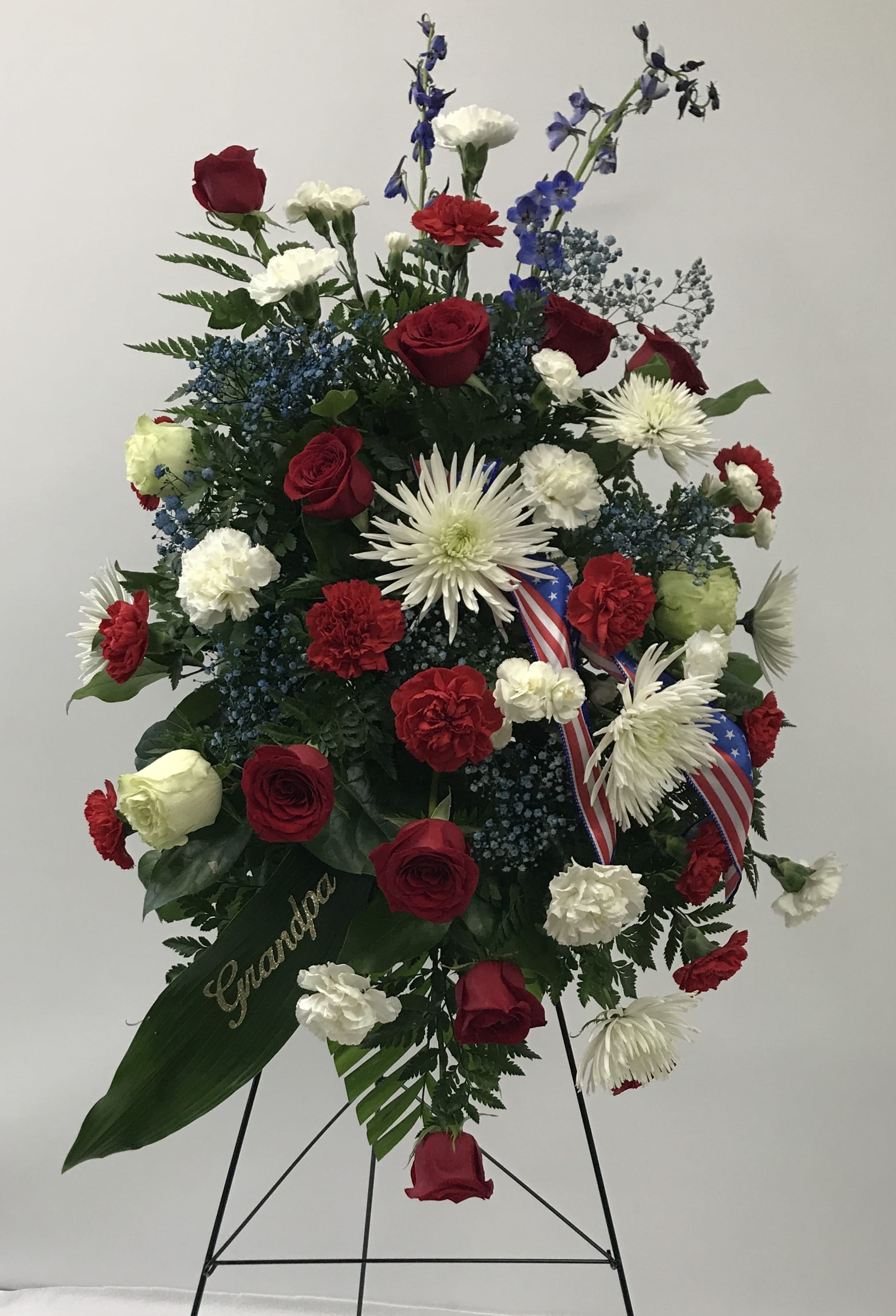 Thank You For Your Service - This Patriotic Spray is a perfect tribute for someone who served.