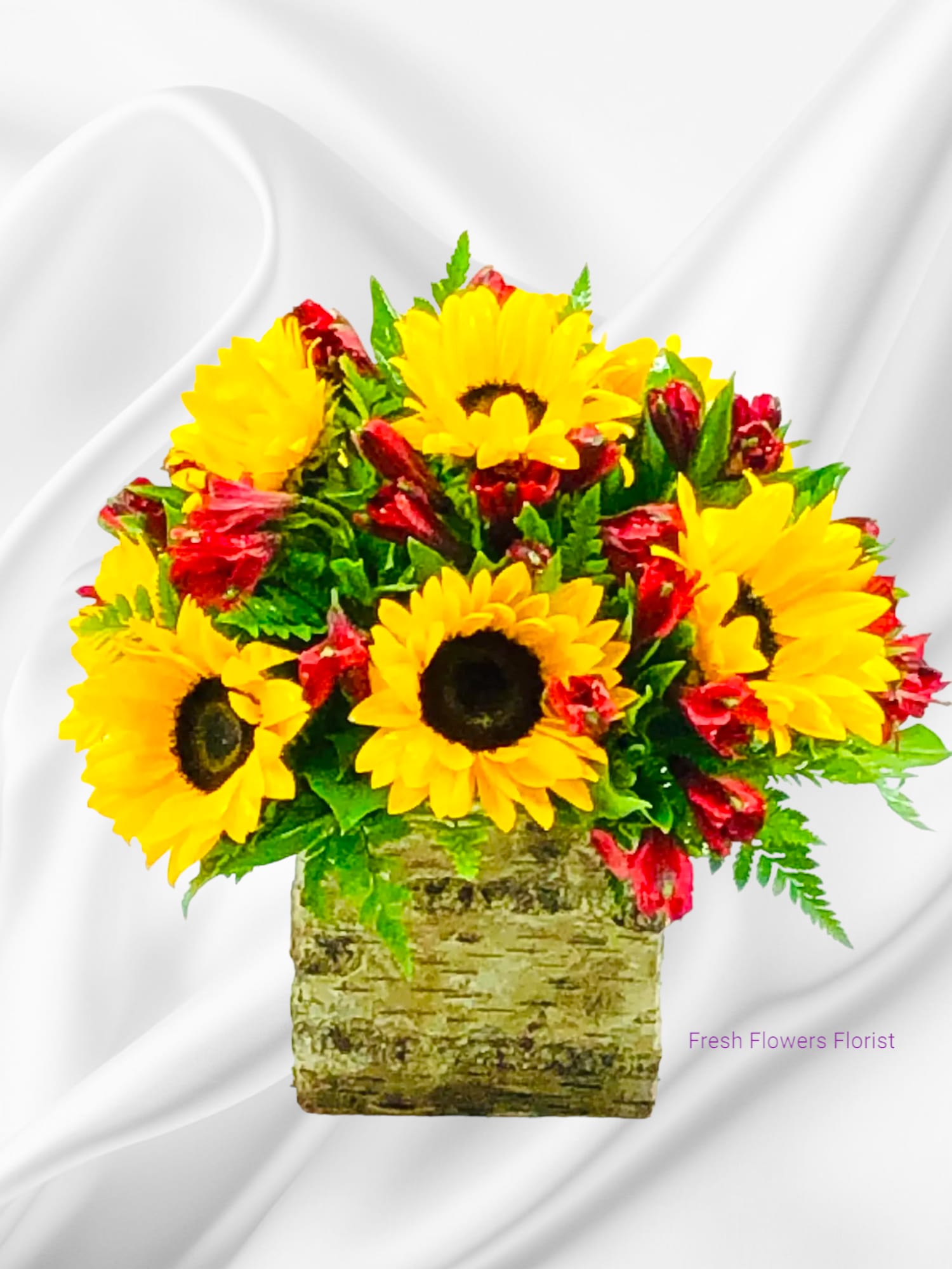 Sunny Day Sunny Day - Beautiful Arrangement with Sunflowers the container my change but the same value