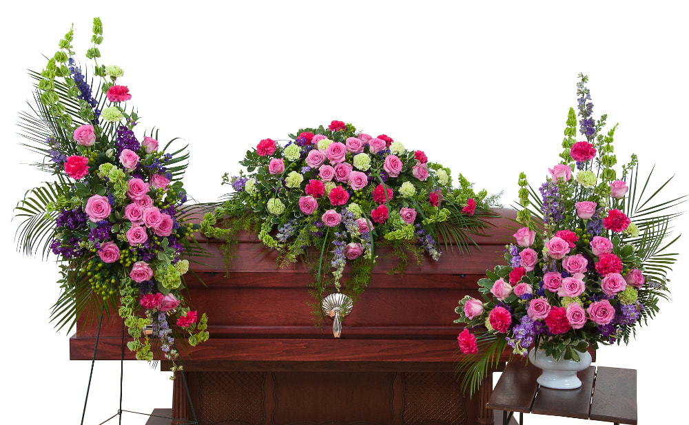 Magnificent Magenta  - Casket Piece, Standing Spray, and Urn Piece
