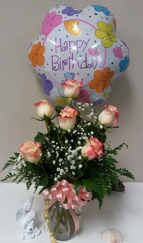 Happy Birthday Flowers In Vase