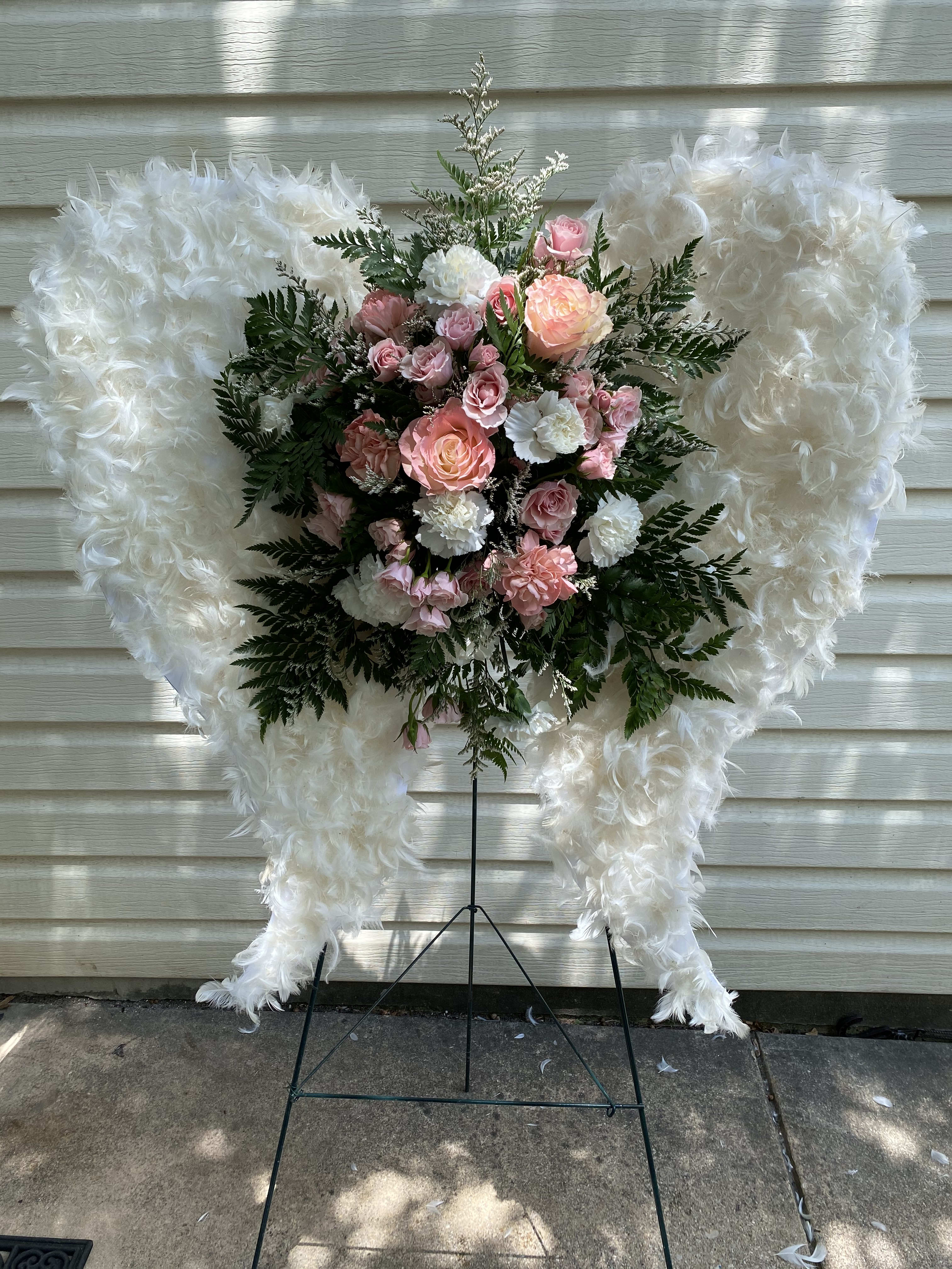 Sympathy Angel Wings by C of Flowers