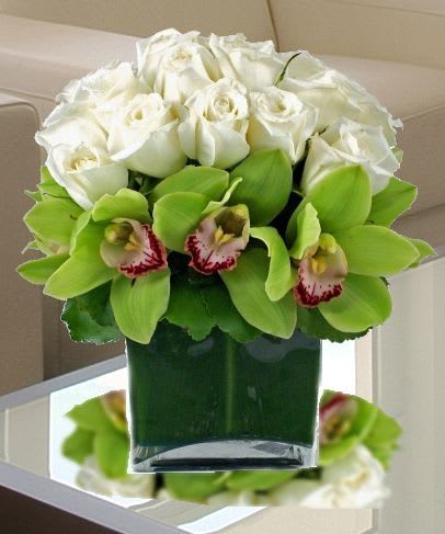fall fantasia - roses cymbidim orchid