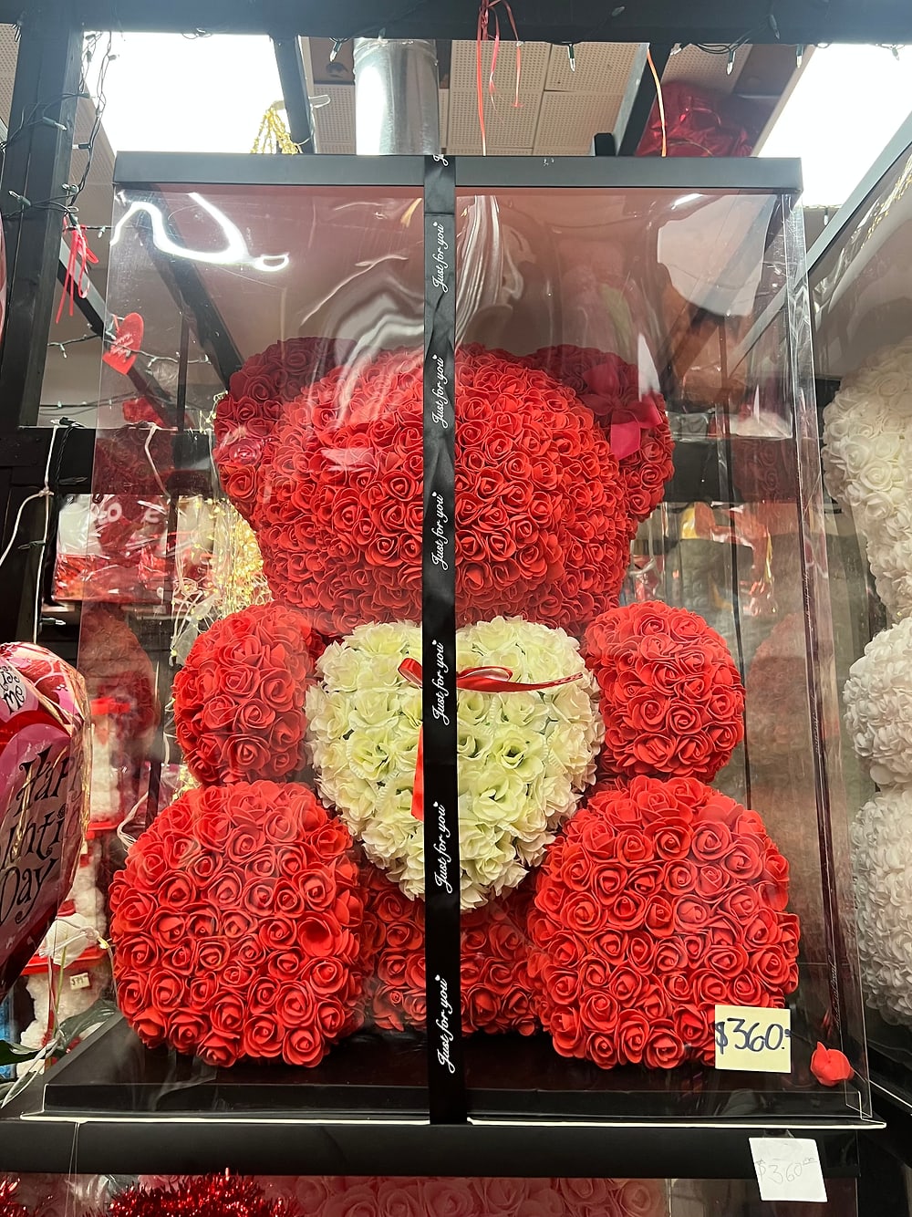 Red and White Large Rose Bear