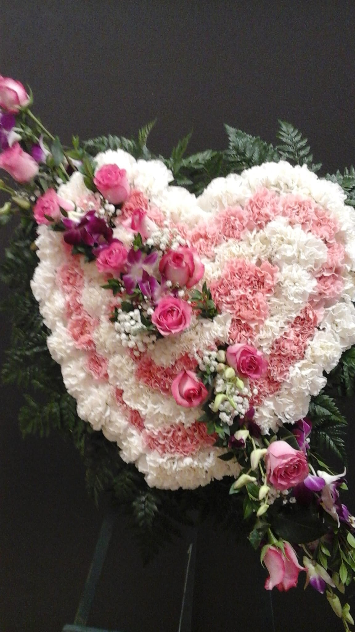 Standing Heart Roses Pink and white Standing heart (FH2) in Oakland, CA | From the Heart Florist