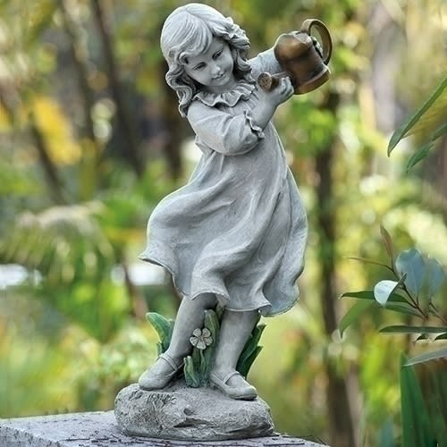 Roman girl with watering can - resin 22&quot; x 10 1/2&quot;