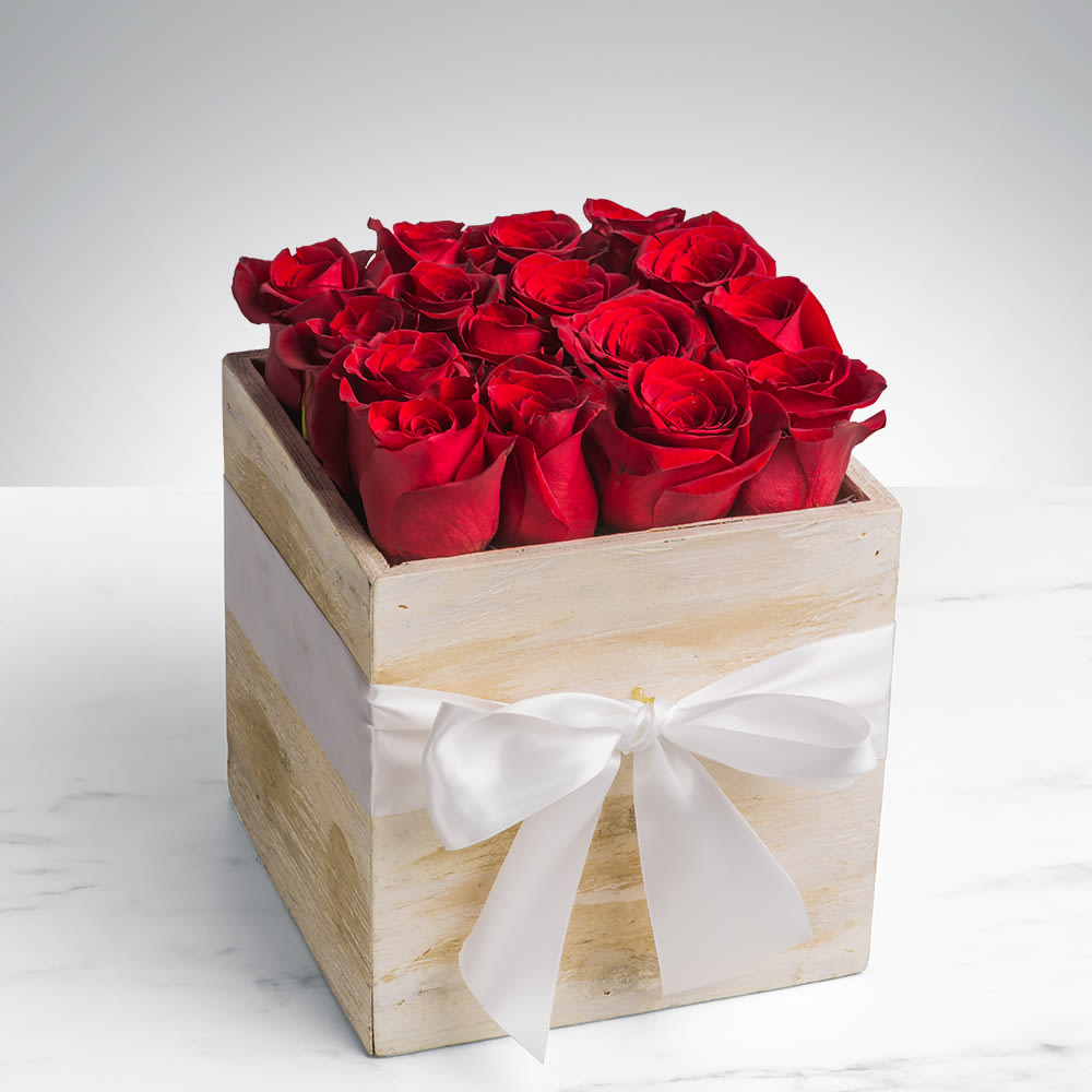 Rustic Rose by BloomNation™ - This eye-catching arrangement offers a modern twist on the classic dozen. Rustic Rose by BloomNation™ makes a great gift for Valentine's Day, a birthday, or just to let someone know you're thinking of them.  Arrangement Details: 12 Red Roses in a Wooden Box APPROXIMATE DIMENSIONS: 11&quot; H X 8&quot; L X 8&quot;W  ****ITEM NUMBER: A0016