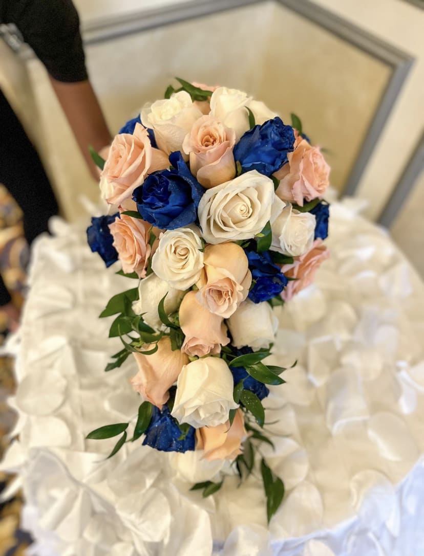 Cascade Bouquet. Cascade Bouquet. - Roses and greenery.