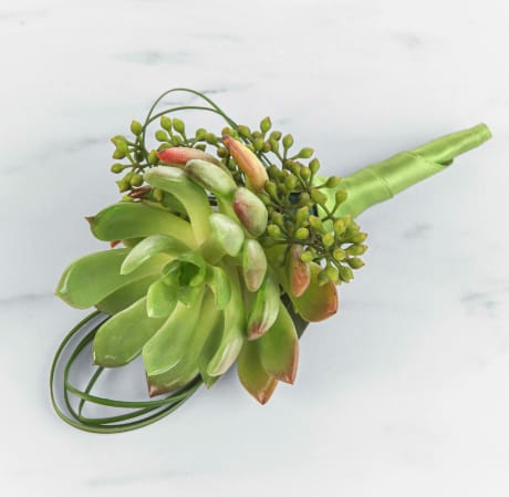 Succulent Boutonnière by BloomNation™ Succulent Boutonnière by BloomNation™ - Show your style with a succulent boutonnière that looks good on any colored suit. Good for prom, weddings and any formal event.