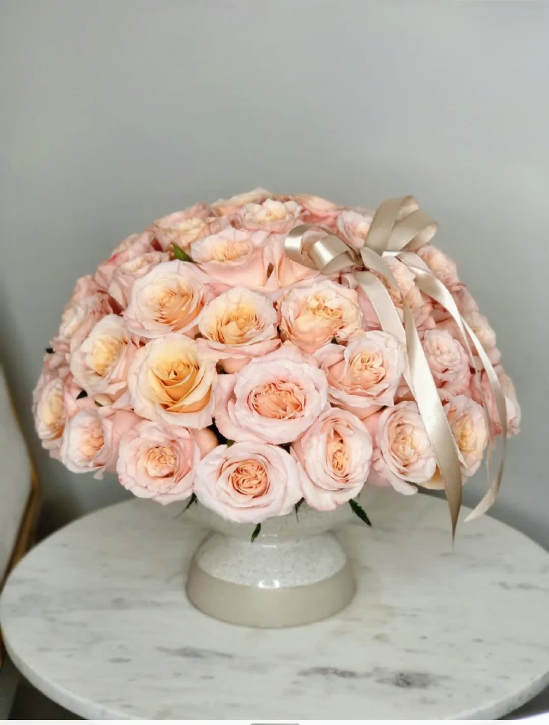 Peach Roses Weeding  - Peach roses are flowers of delicate and warm pink–orange colors, having an amazing aroma and the beauty of intertwining patterns of petals. If you want to express great love and warm feelings to your loved one, present him with peach-colored roses that will tell about your attitude better than any words.