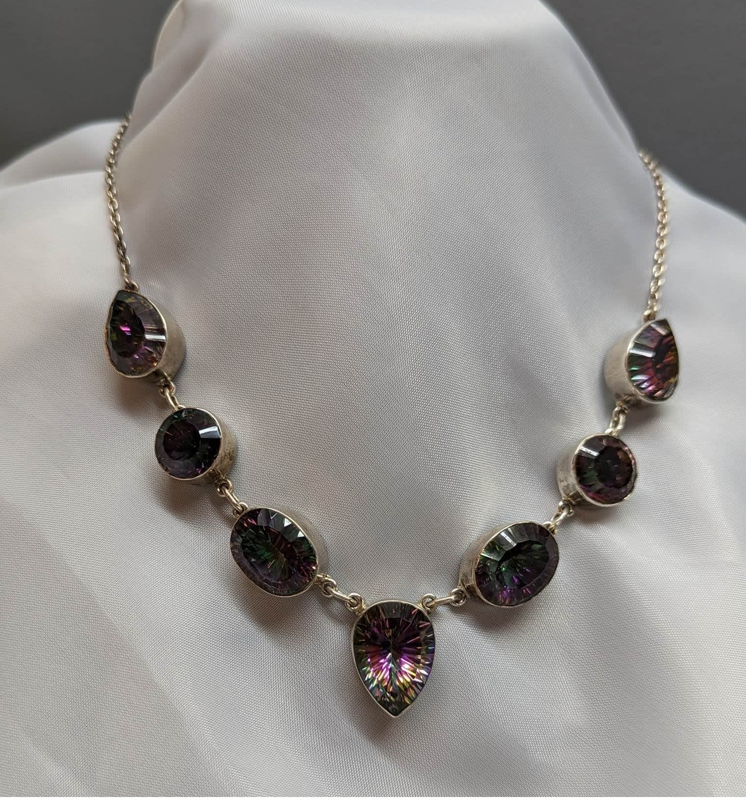 Rainbow topaz necklace discount