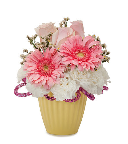 Sundae - A yummy combination of pink and white. Approximately 6 W X 7 H As Shown : TMF14-259