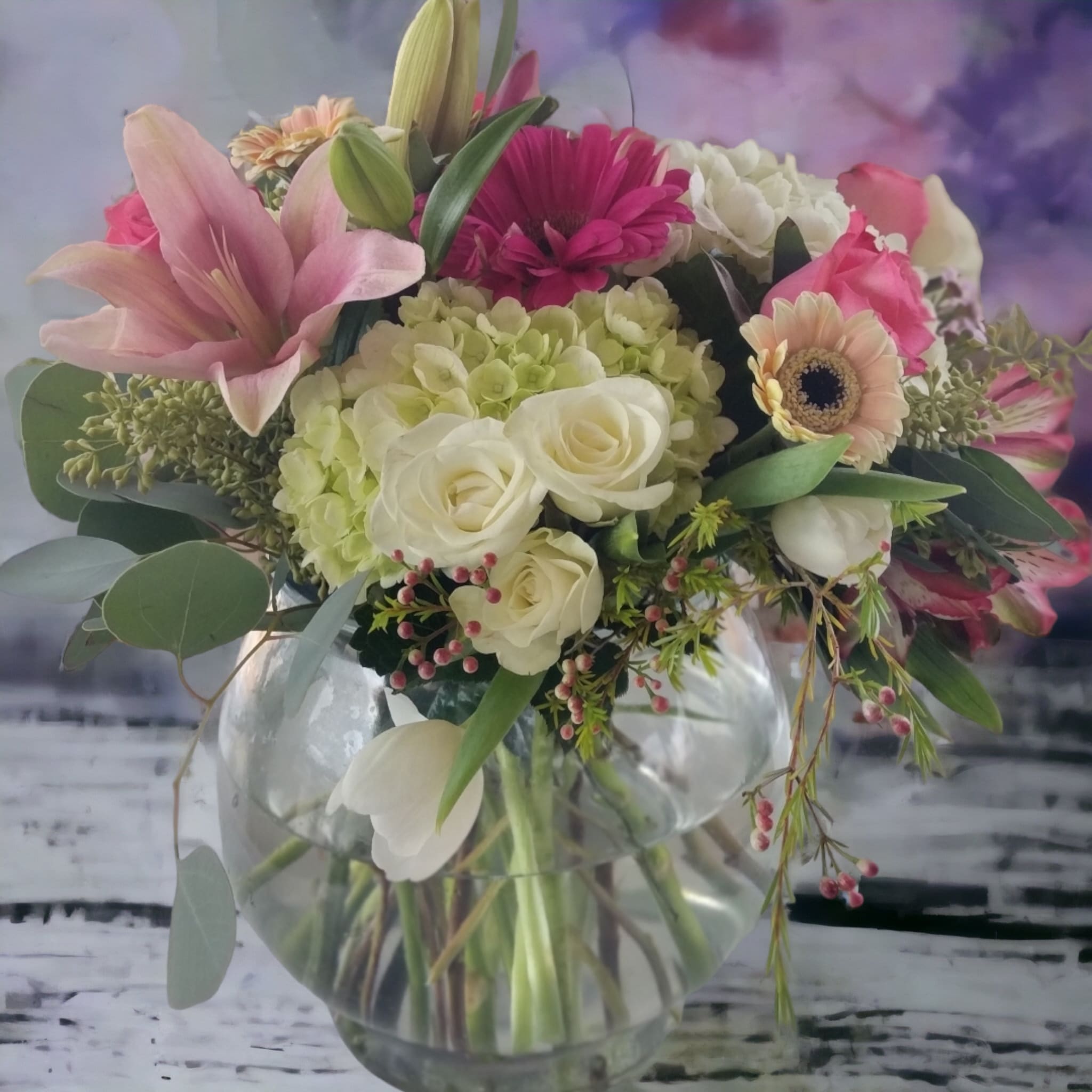 Lillie's ,Roses,and Tulips - Pretty in Pink. This design is perfect for most occasions 