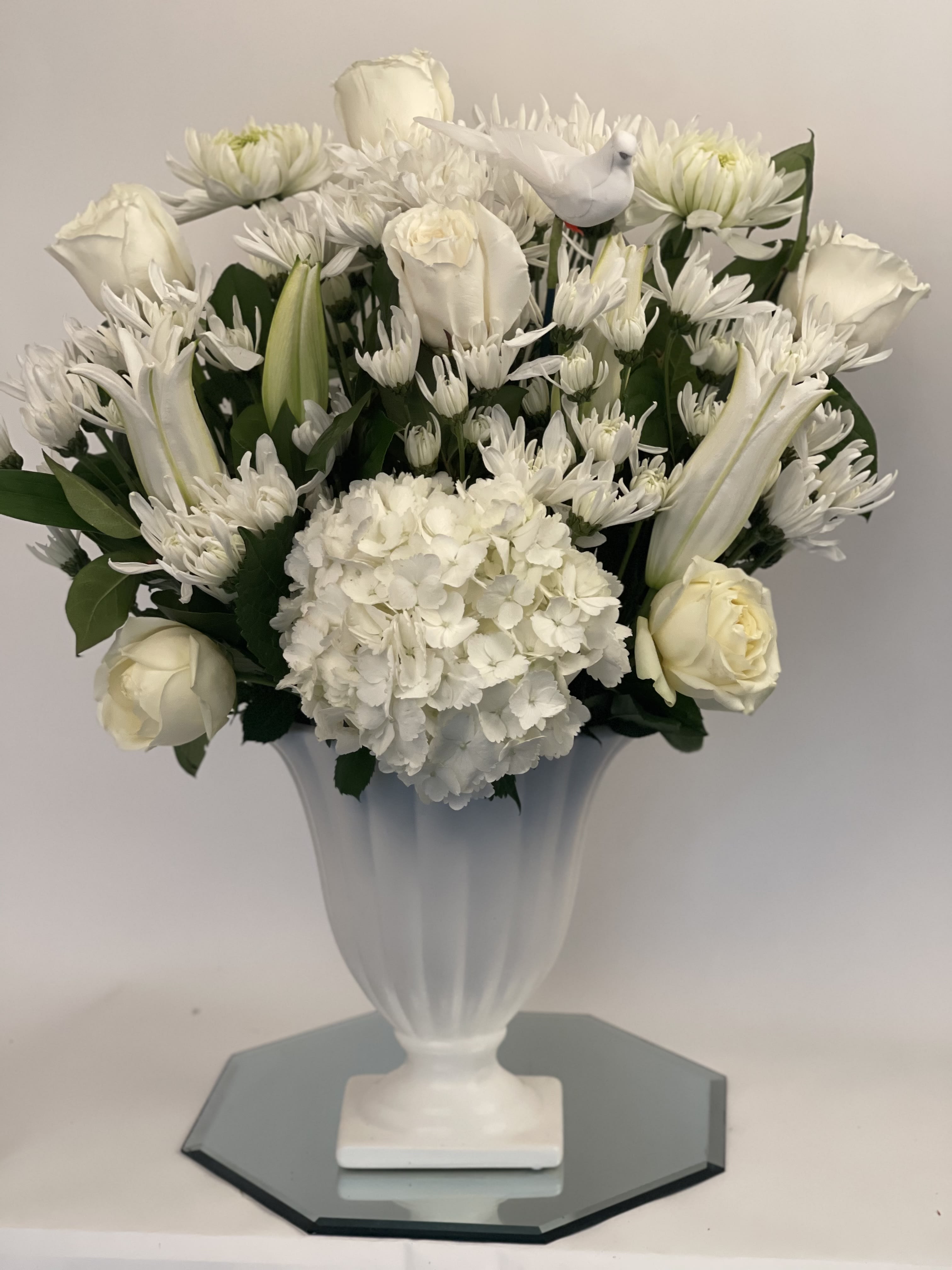 White ceramic vase floral  - All white