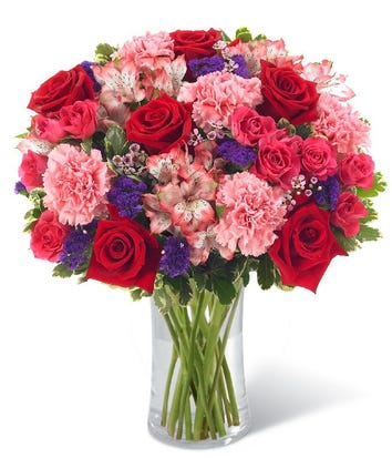 Ever Budding Romance  - Red and pink flowers bouquet 