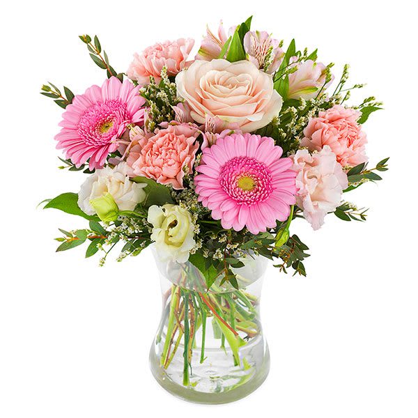 Adorable Bouquet Adorable Bouquet - Send a special adorable surprise with this gorgeous bouquet packed full of pretty pink stems. A mix of pink roses, germini and carnations complemented beautifully with fresh seasonal foliage.