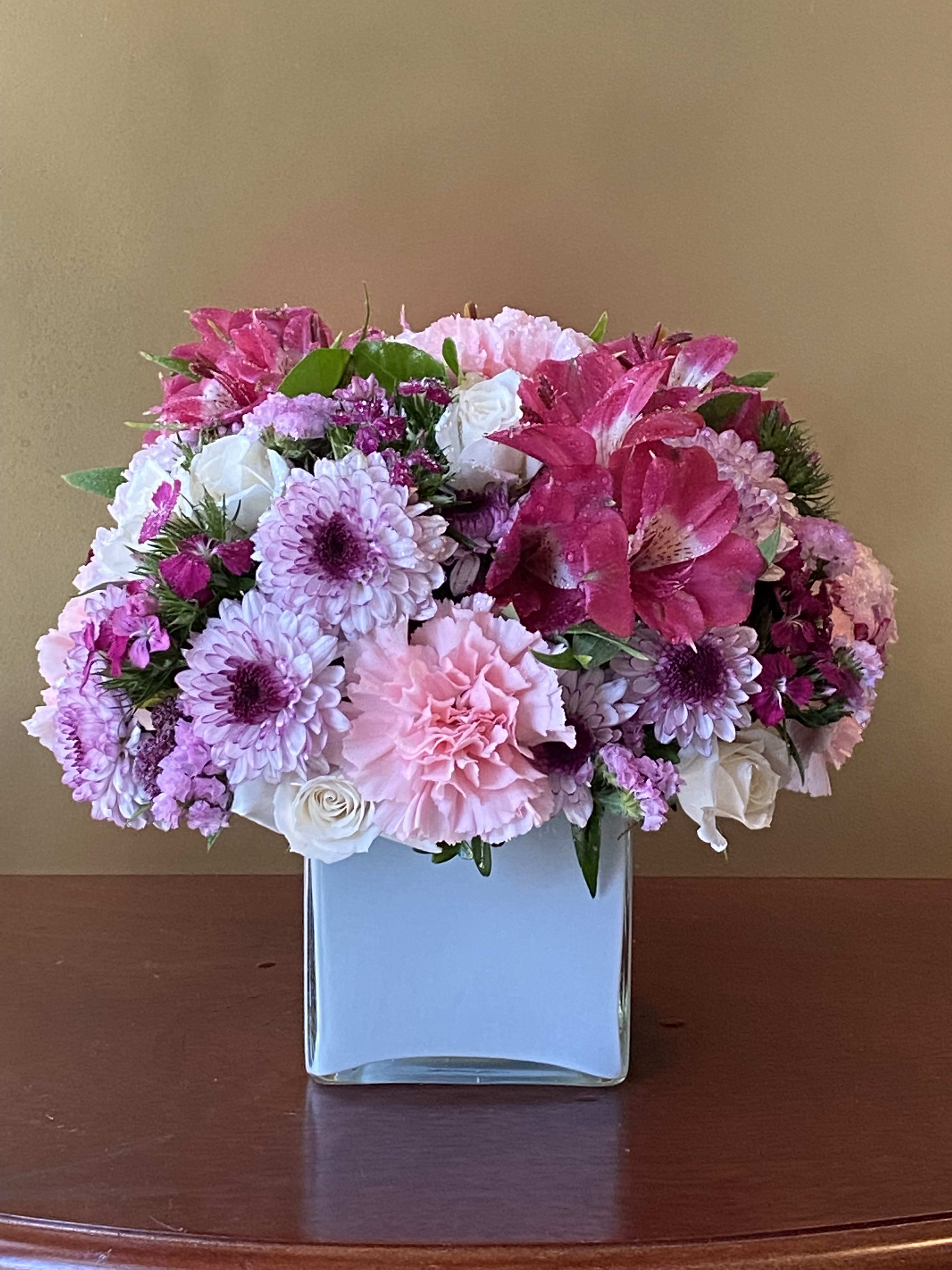 Lyla Bouquet - No other name could possibly describe this exquisitely beautiful bouquet :)   Its brilliant blossoms are gorgeously arranged and delivered in an exclusive clear vase. Let her know how special she is to you by sending this fabulous gift.