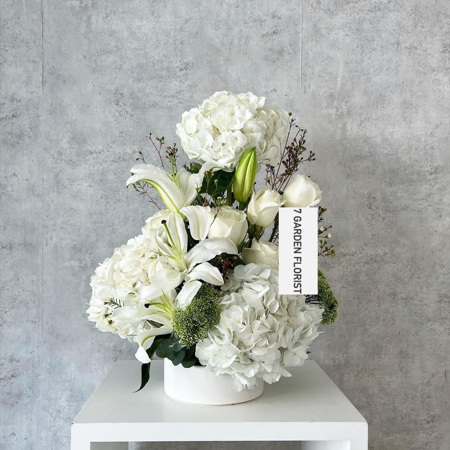 Modern White Flowers by 7 Garden - Standard - Your order will be arranged approximately as shown on our website