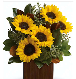 Sunflower Delight - Rise and shine! Send a sunrise with this golden bouquet of bright-as-day sunflowers. It's the perfect gift for the light of your life.