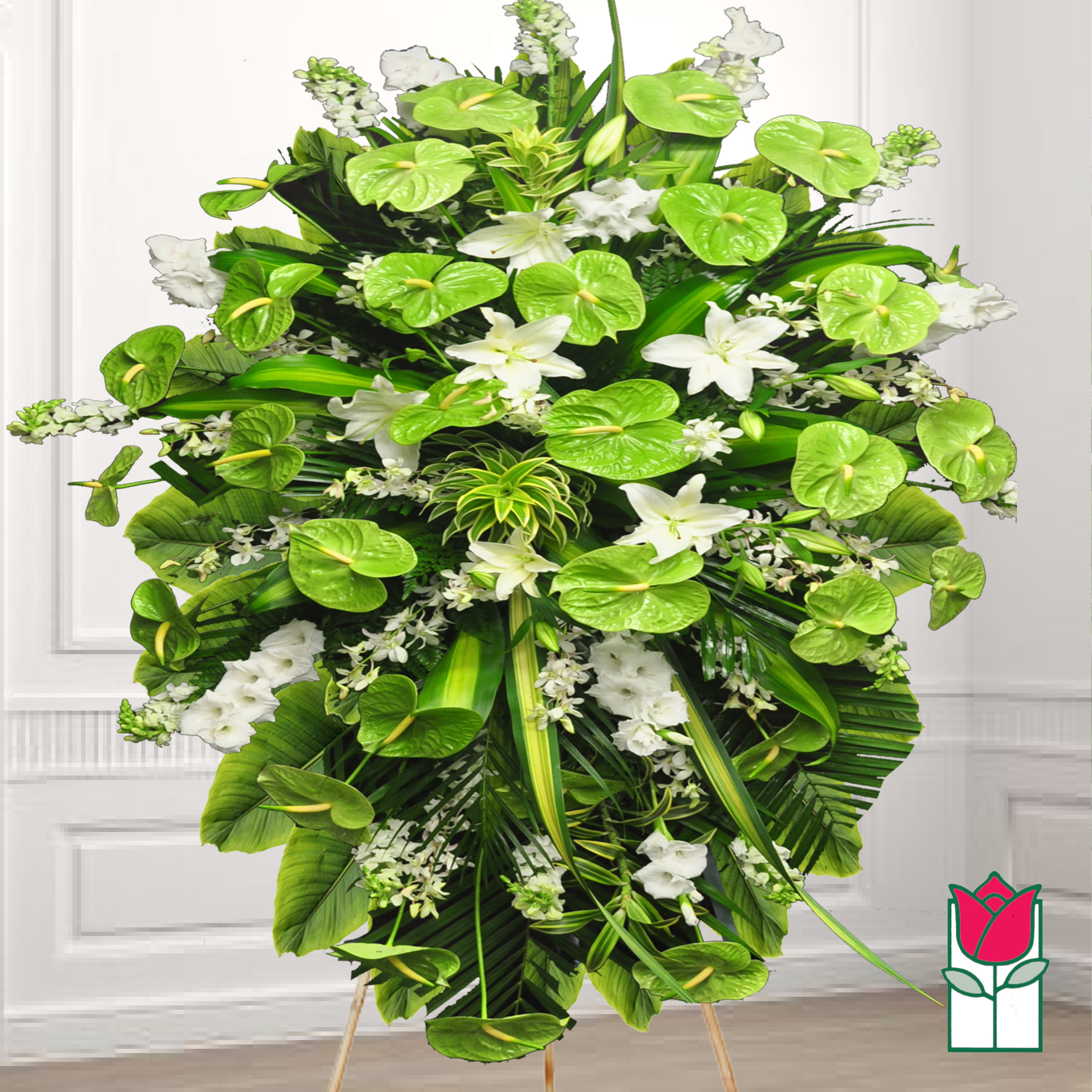 Beretania's Lanikai Wreath - Beretania Florist Lanikai Sympathy Wreath  Approx. 100H x 48W 