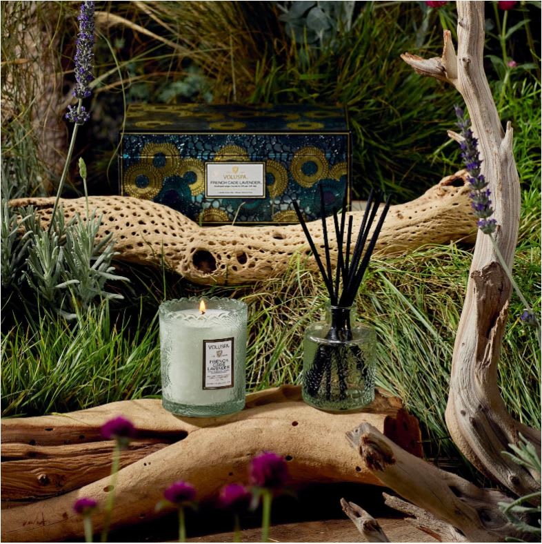 Voluspa French Cade Lavender Scalloped Edge Candle & Reed Diffuser Gift