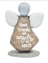 Good Friends are Angels on Earth-Pebble Art Angel - 3.5&quot;