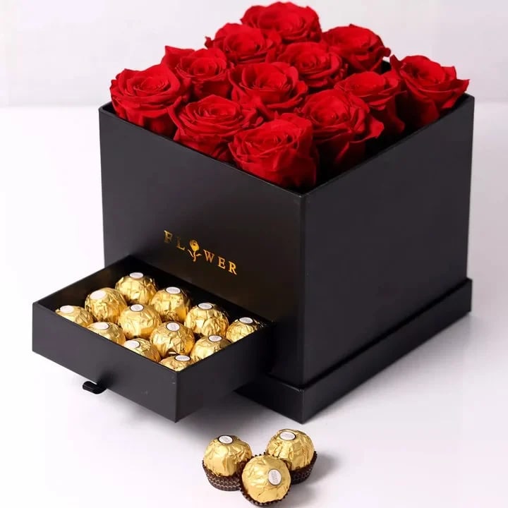 I Love You Rose and Chocolate Ferrero Gift Box Luxury Gift 
