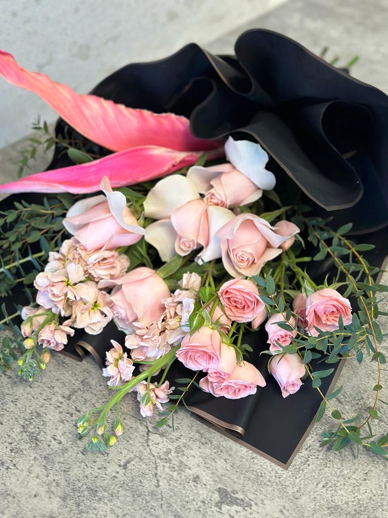 Pink Flowers Bouquet - Standard - Your order will be arranged approximately as shown on our website
