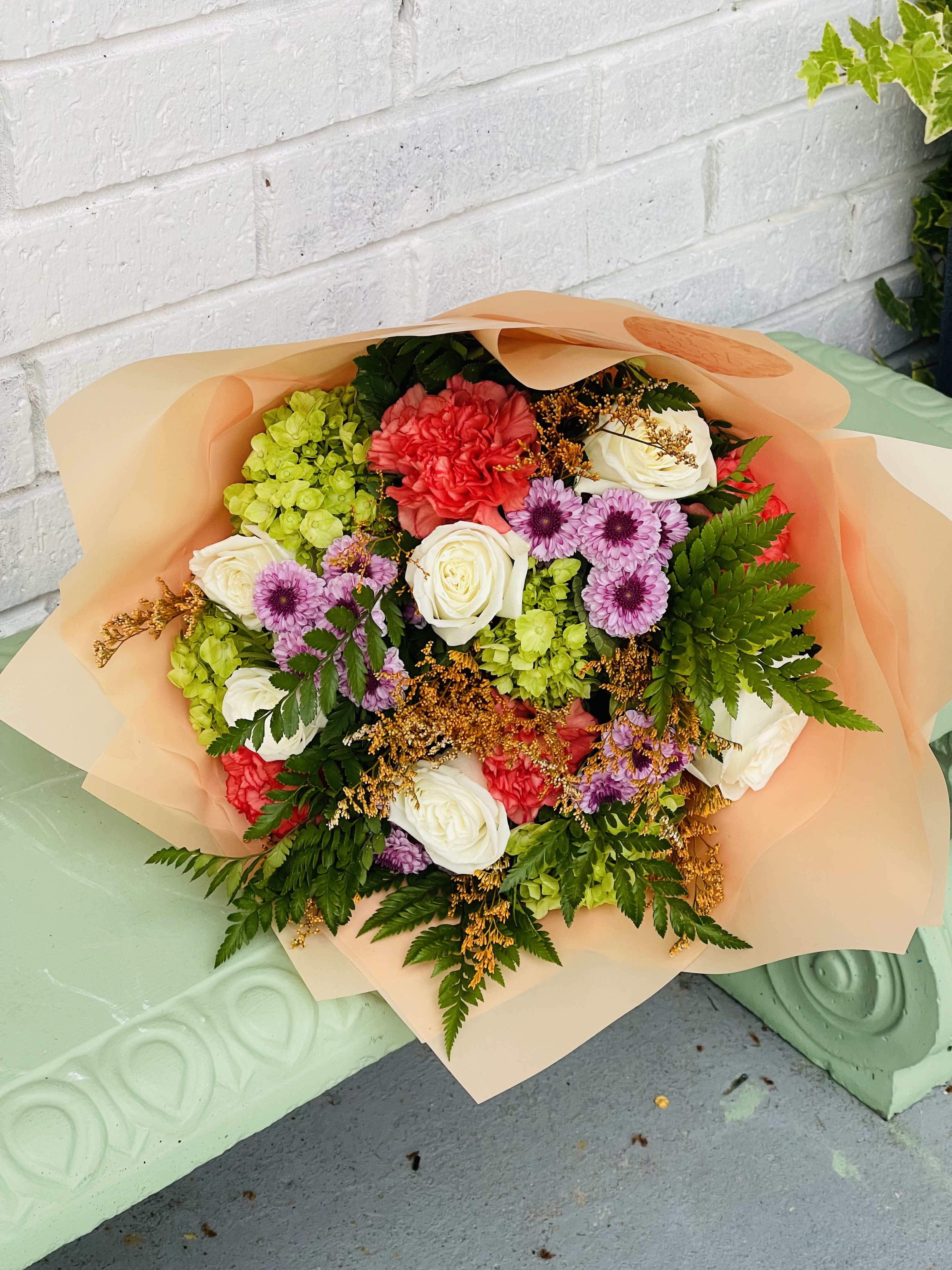 Mixed floral garden Korean wrap bouquet