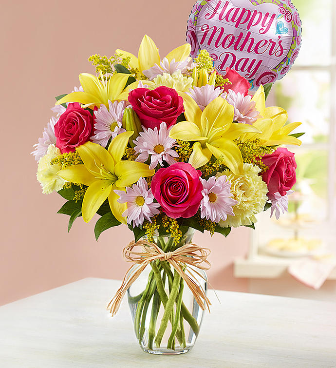 Bunches of Love for Mom Bunches of Love for Mom - Mix spring flowers with lilies