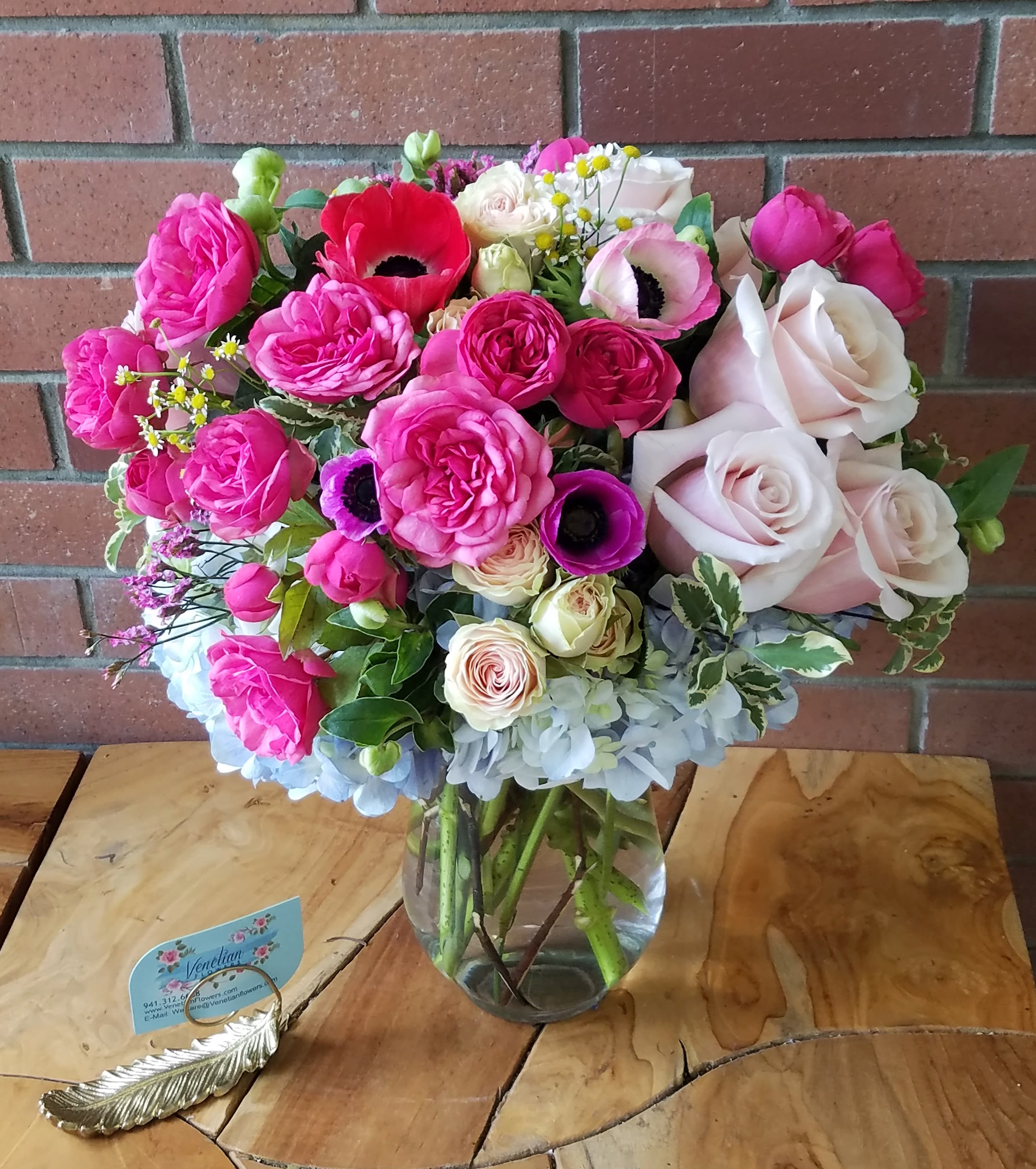 Gorgeous Hydrangea and Garden Roses Bouquet