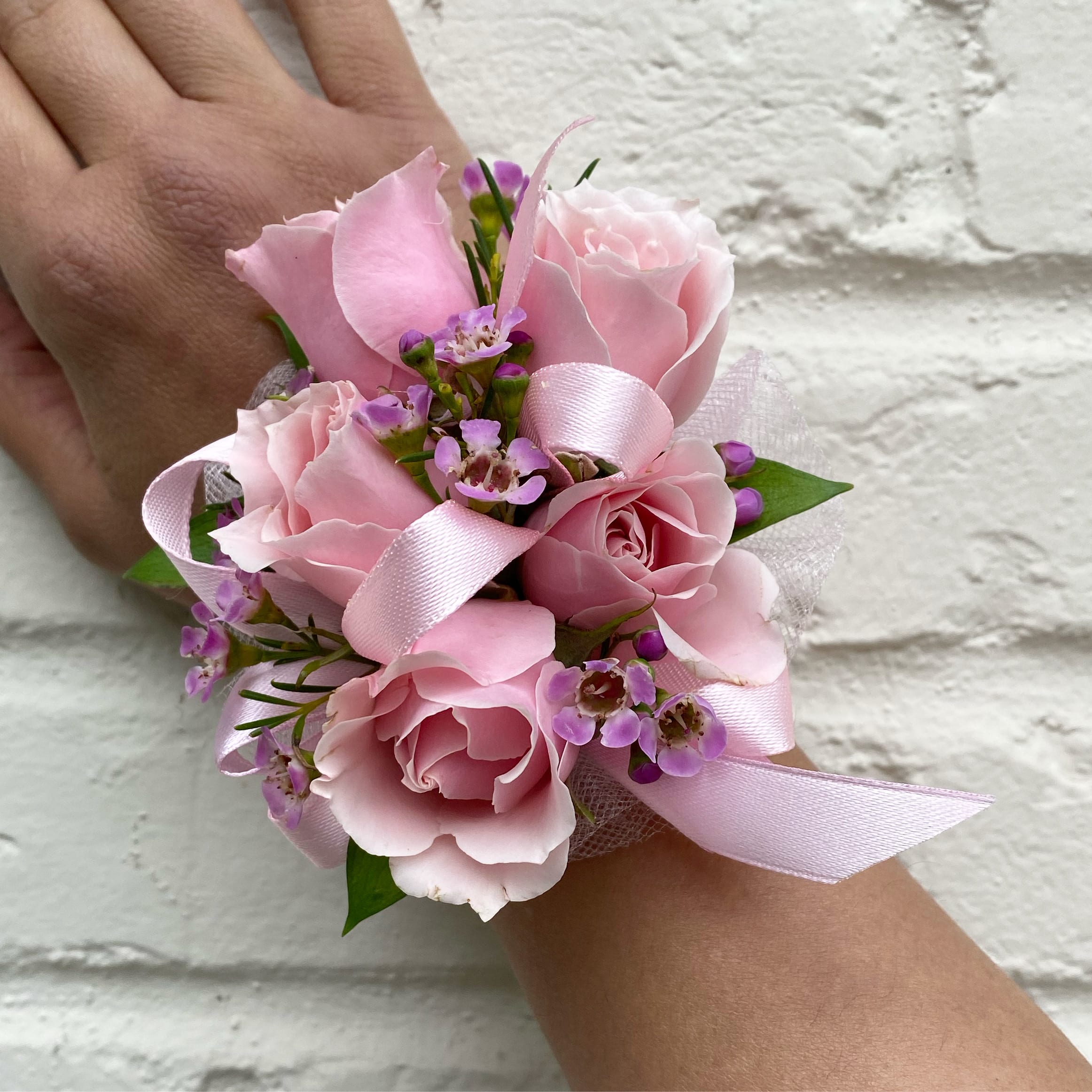 Pink rose wrist corsage hotsell
