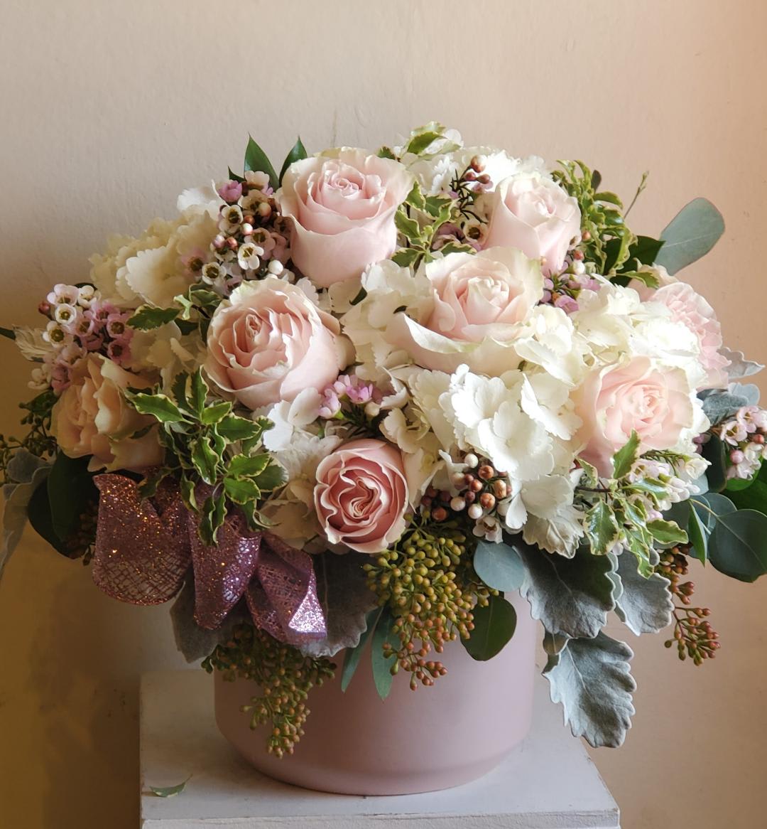 Pink Floral Container