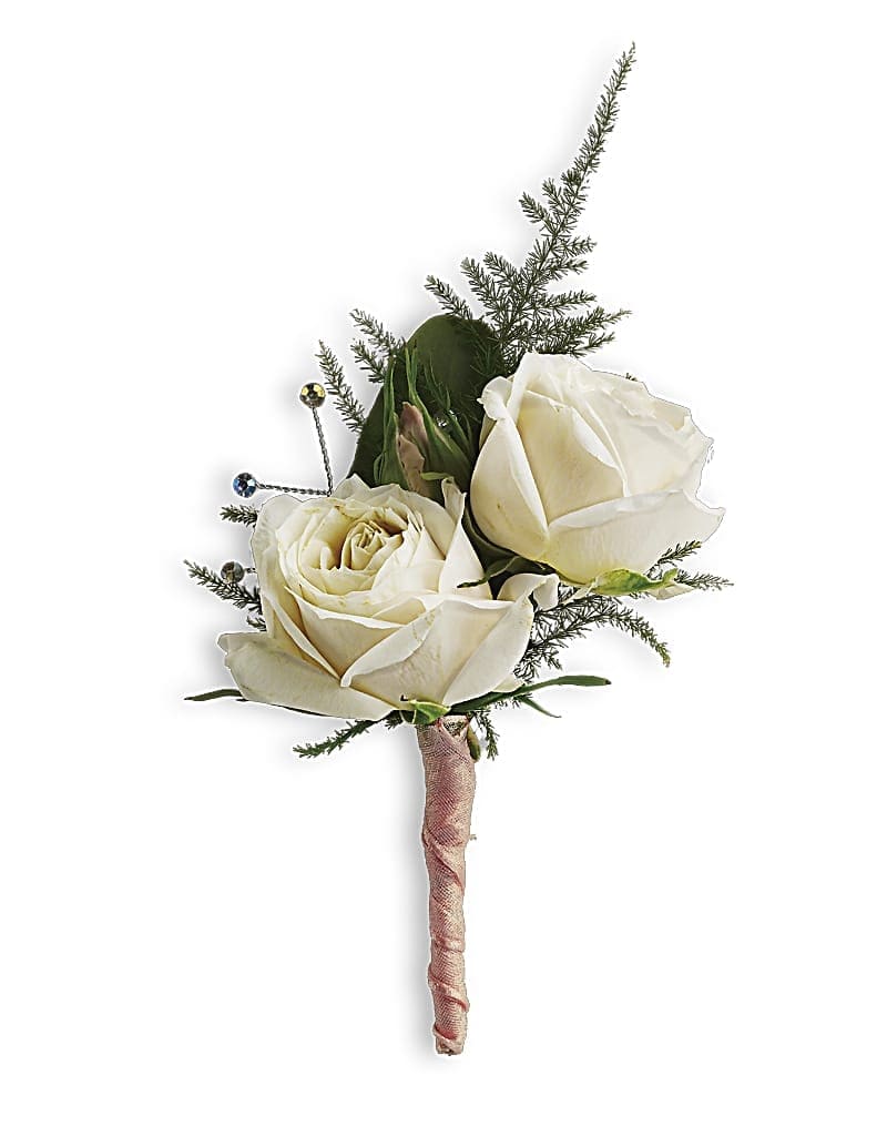 My prince.  - When elegance is of the utmost importance, choose classic cream-colored roses.or  other col. roses, asparagus plumosus and salal. Orientation: One-Sided