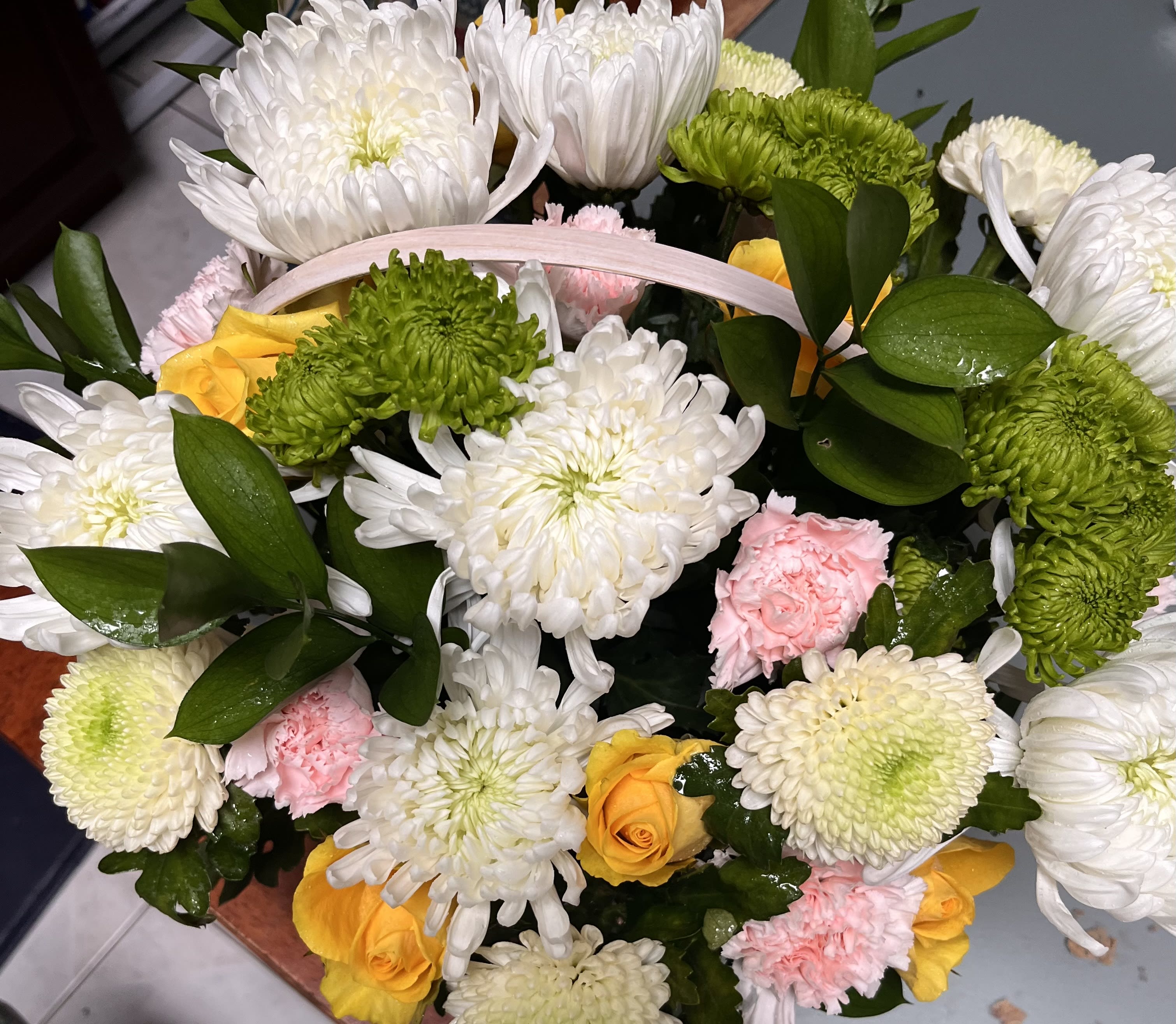 funeral arrangements flowers - basket flowers