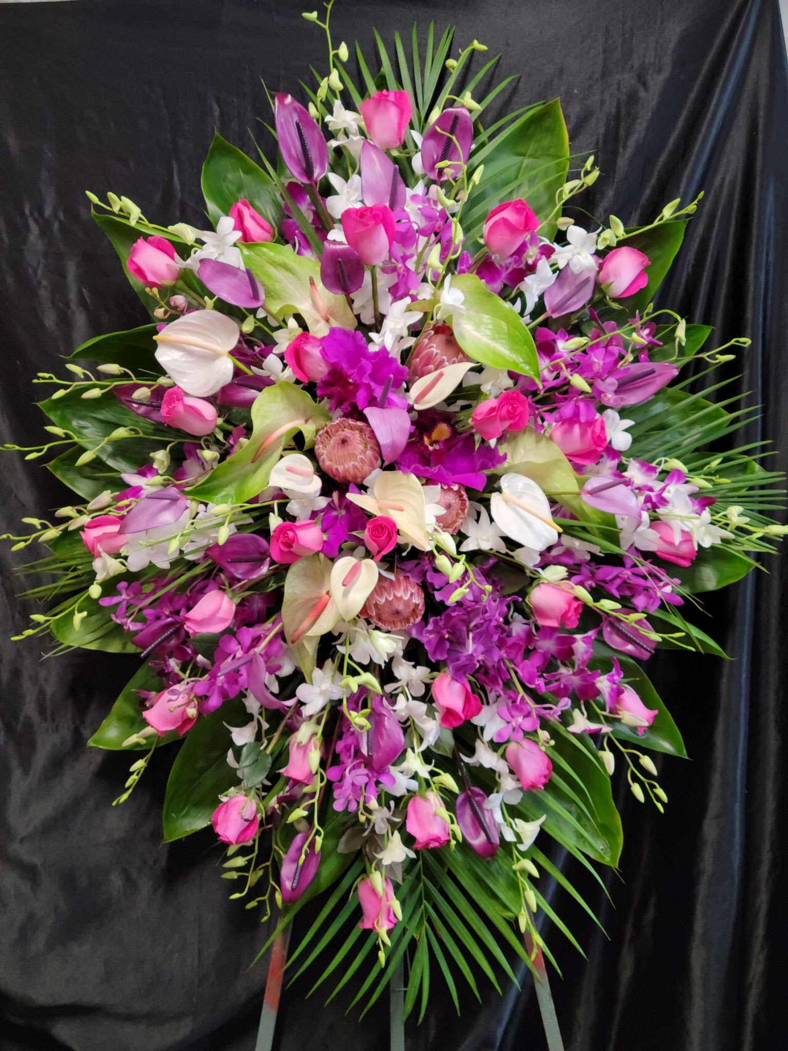 Pink & Purple DELUXE Standing Spray DLX 1 P in Lihue, HI Flowers
